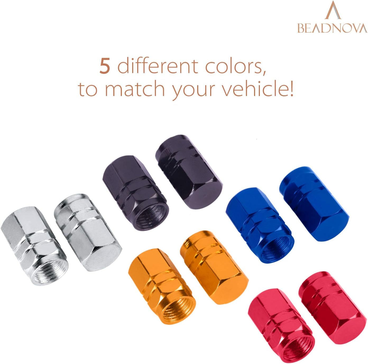 Valve Stem Caps Aluminum Chrome Caps for Tires Valve (12Pcs Pack,Blue)