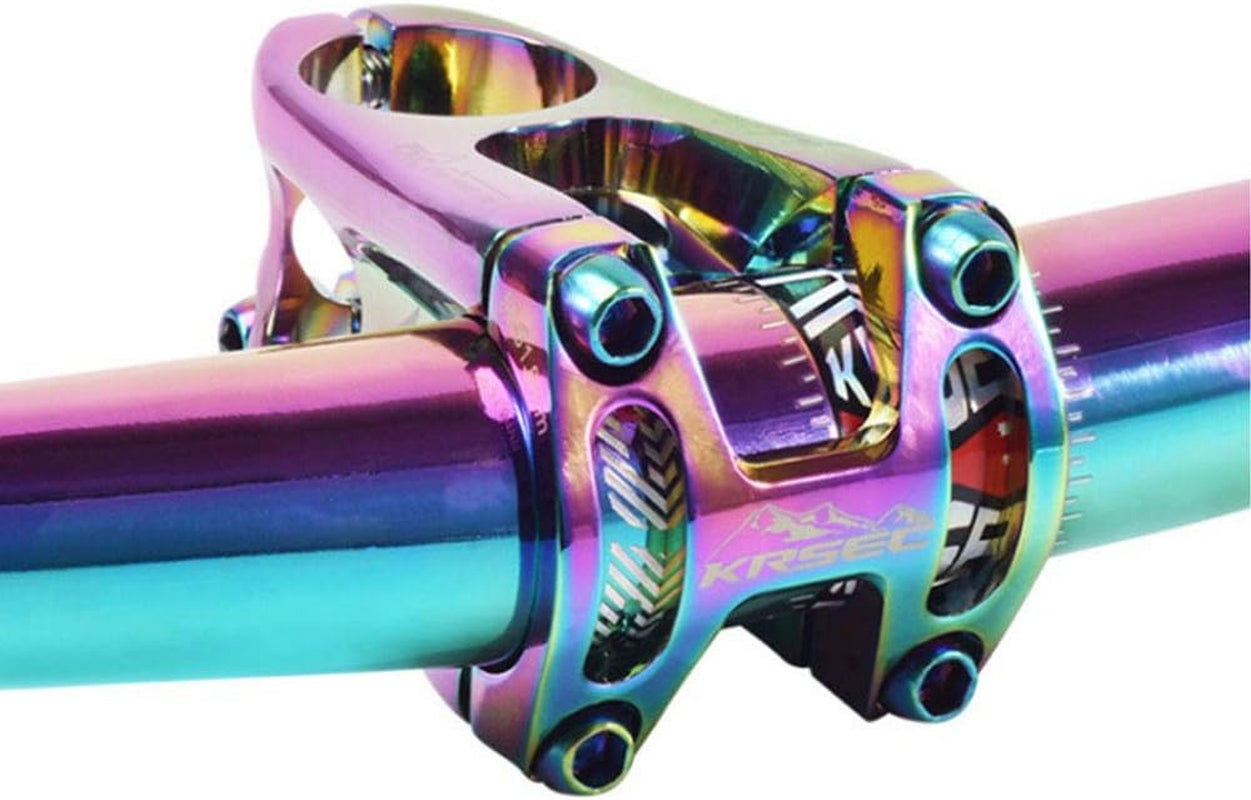 Mountain Bike Stem,31.8Mm 50Mm Bicycle Aluminum Alloy Short Handlebar Stem for Most Bicycle, Road Bike, Mountain Bike, Cycling Handlebar Accessories (Colorful)