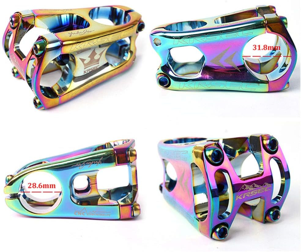 Mountain Bike Stem,31.8Mm 50Mm Bicycle Aluminum Alloy Short Handlebar Stem for Most Bicycle, Road Bike, Mountain Bike, Cycling Handlebar Accessories (Colorful)