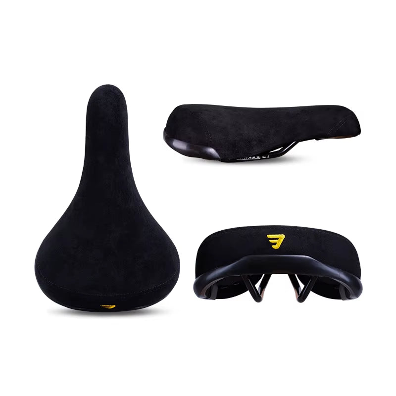 Bicycle Saddle Wheelie Black with Logos Seat for Bicycles Flannelette Bike Seats Embroidery Logo 8Mm Rail