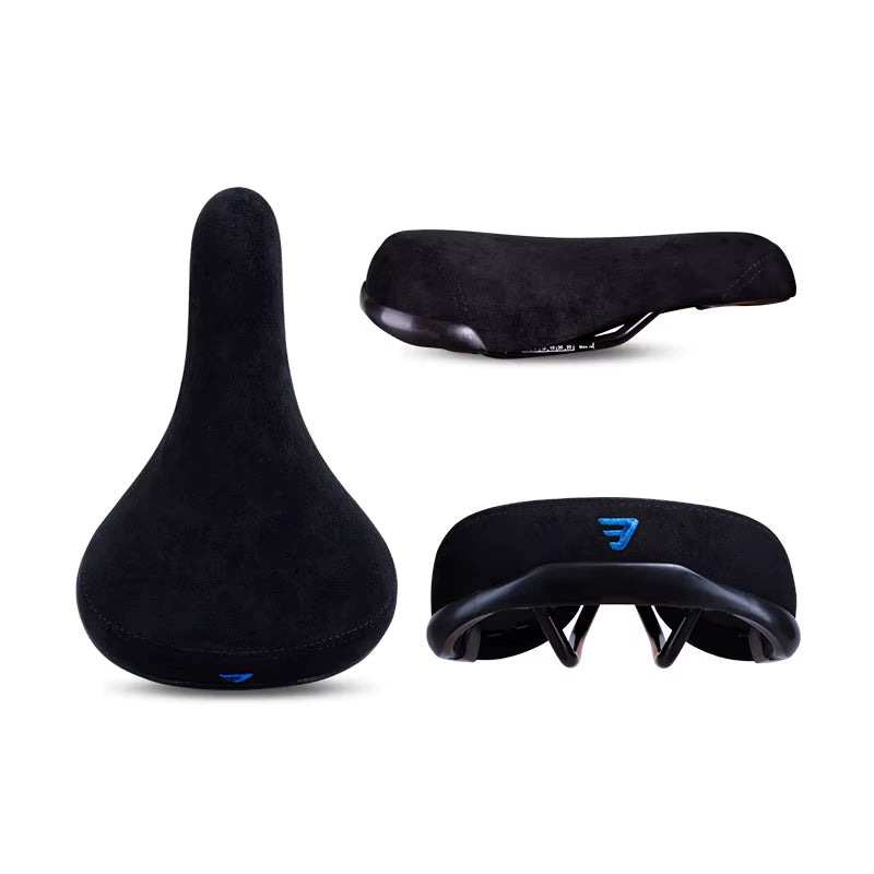 Bicycle Saddle Wheelie Black with Logos Seat for Bicycles Flannelette Bike Seats Embroidery Logo 8Mm Rail