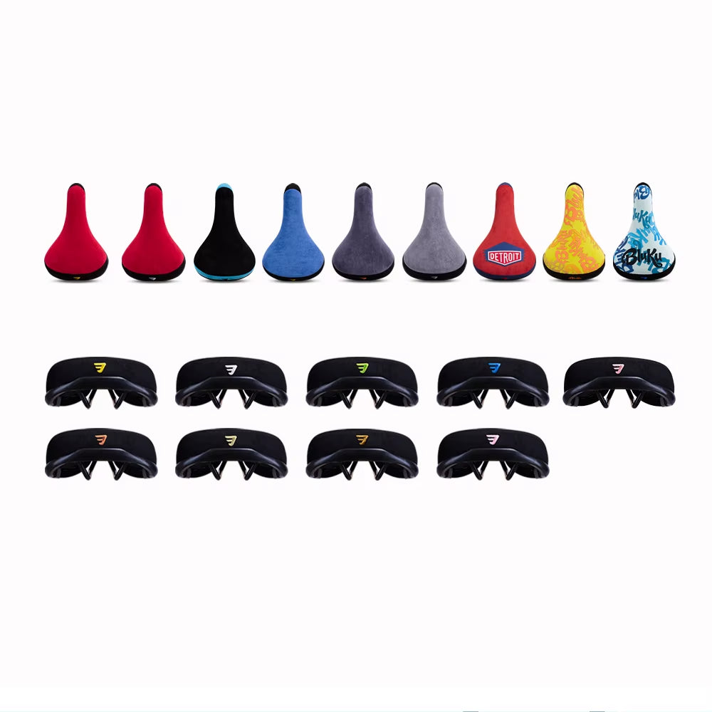 Bicycle Saddle Wheelie Black with Logos Seat for Bicycles Flannelette Bike Seats Embroidery Logo 8Mm Rail