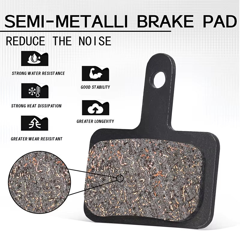 Semi-Metal Mountain Bike Disc Brake Pads Semimetallic Hydraulic Disc Brake Pad Bicycle Brake Pads for SHIMANO B01S B05S