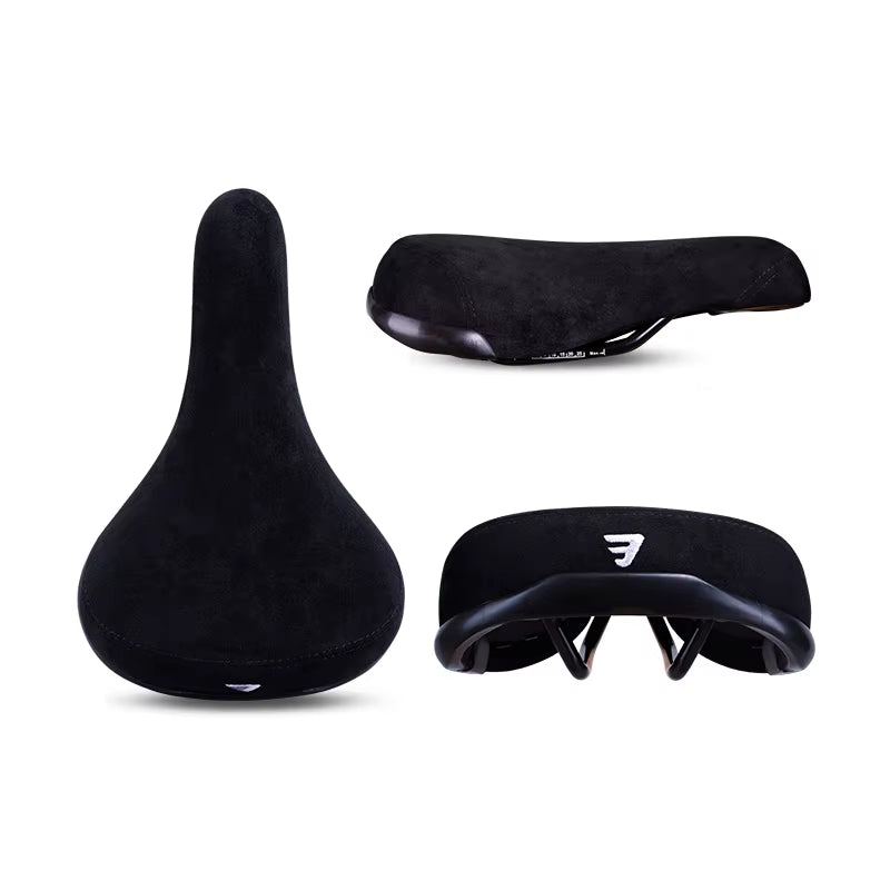 Bicycle Saddle Wheelie Black with Logos Seat for Bicycles Flannelette Bike Seats Embroidery Logo 8Mm Rail